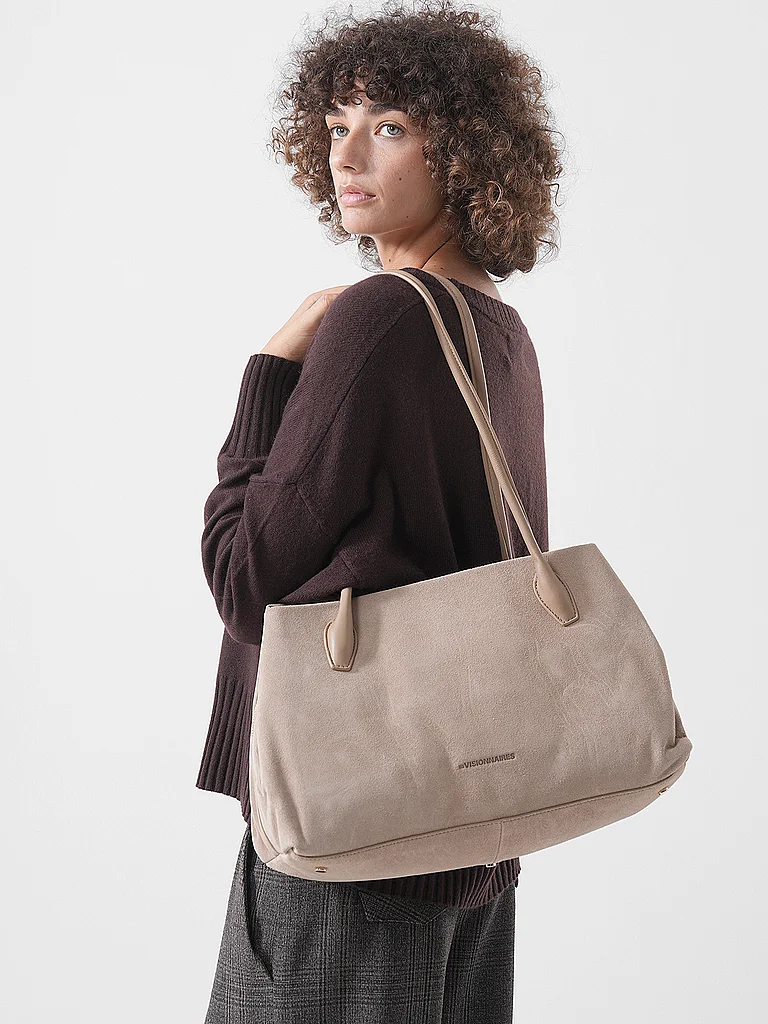 LES VISIONNAIRES Bolso de piel - Shopper SOHIE GRANDE crema